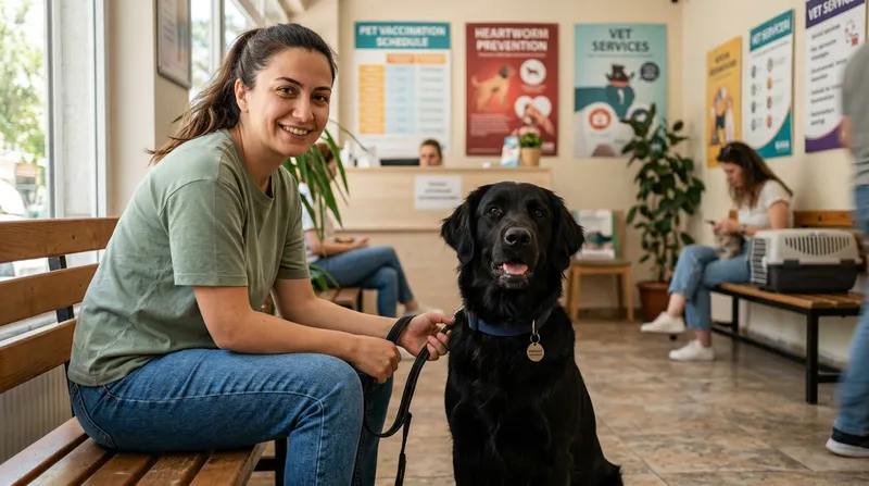 Köpekle veteriner ziyareti