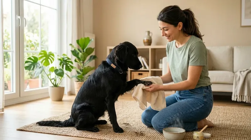 Kışın köpek pati bakımı
