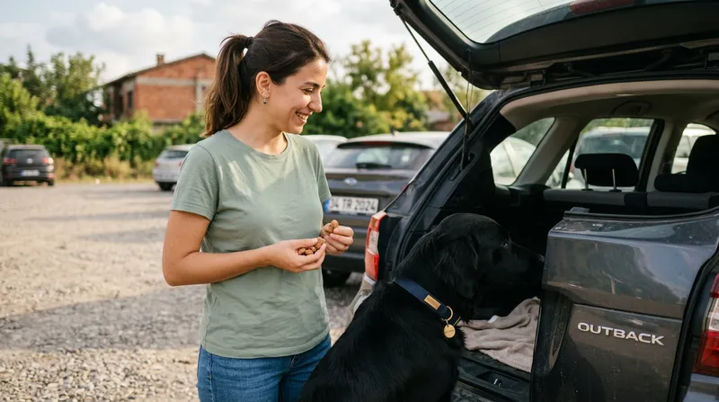 Köpeğin arabayı koklaması ve tanıması