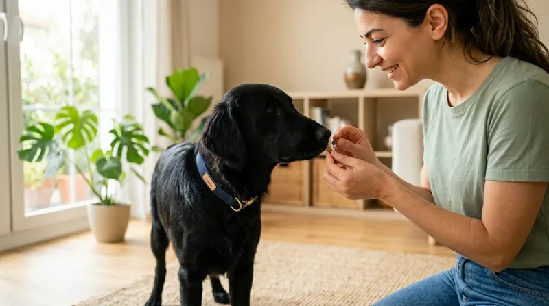 Ödül mamayı köpeğin burnuna yaklaştırma
