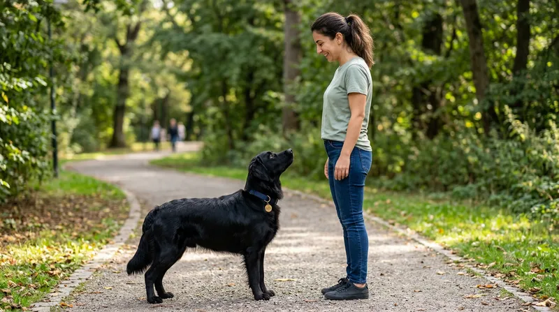Heel pozisyonunda köpek sol bacak hizasında yürüyor